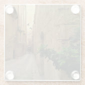 Medieval Narrow Street Tall Build and Coach Glazen Onderzetter (Achterkant)