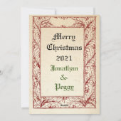 Medieval Nativiteit Mary en Jesus Heilige Grens Ho Feestdagenkaart (Achterkant)