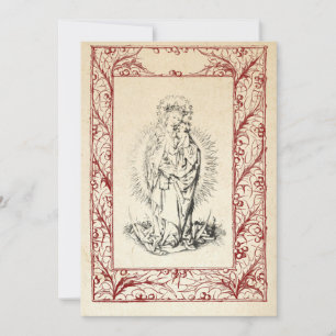 Medieval Nativiteit Mary en Jesus Heilige Grens Ho Feestdagenkaart