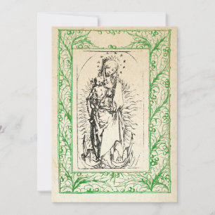 Medieval Nativiteit Mary en Jesus Heilige Grens Ho Feestdagenkaart