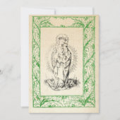 Medieval Nativiteit Mary en Jesus Heilige Grens Ho Feestdagenkaart (Voorkant)