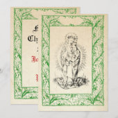 Medieval Nativiteit Mary en Jesus Heilige Grens Ho Feestdagenkaart (Voorkant / Achterkant)