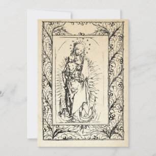 Medieval Nativiteit Mary en Jesus Heilige Grens Ho Feestdagenkaart