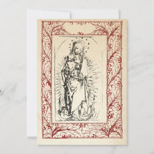 Medieval Nativiteit Mary en Jesus Heilige Grens Ho Feestdagenkaart
