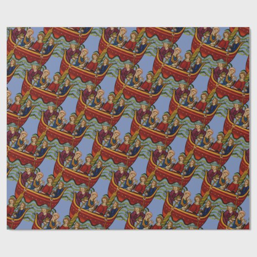 Medieval Nautical Frolic Cadeaupapier (Vlak)