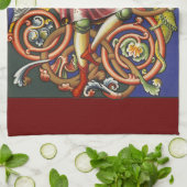 Medieval Nobelman Colorful Illumined Manuscript Theedoek (Gevouwen)