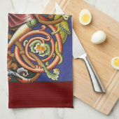 Medieval Nobelman Colorful Illumined Manuscript Theedoek (Quarter Fold)