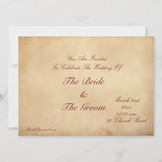 Medieval Noble Royal Invites Kaart (Achterkant)