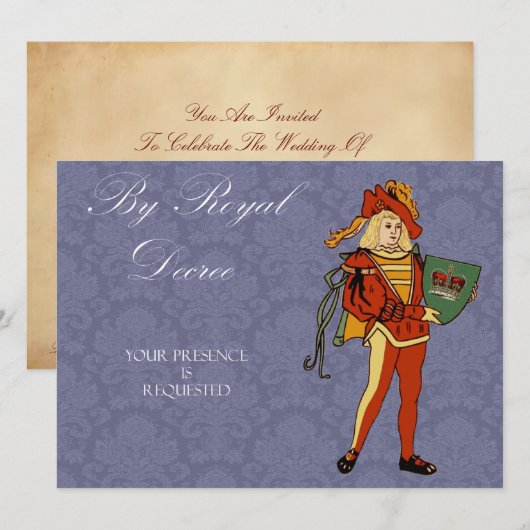 Medieval Noble Royal Invites Kaart (Voorkant / Achterkant)