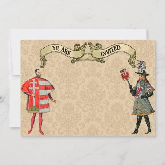 Medieval Nobles Wedding Invitations Kaart (Voorkant)