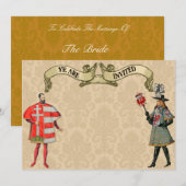 Medieval Nobles Wedding Invitations Kaart (Voorkant / Achterkant)