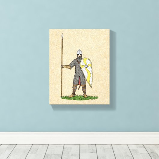 Medieval Norman Knight Circa 1066 Canvas Afdruk (Insitu (Houten vloer))