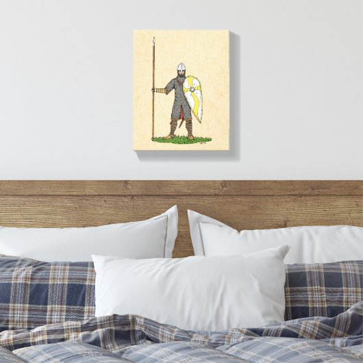 Medieval Norman Knight Circa 1066 Canvas Afdruk (Insitu (Slaapkamer))