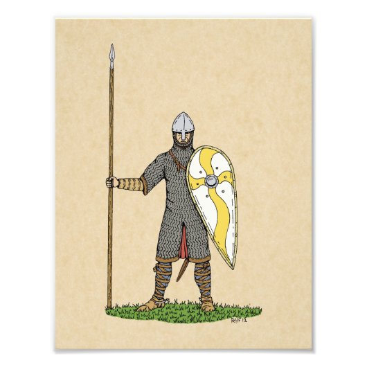Medieval Norman Knight Circa 1066 Foto Afdruk (Voorkant)