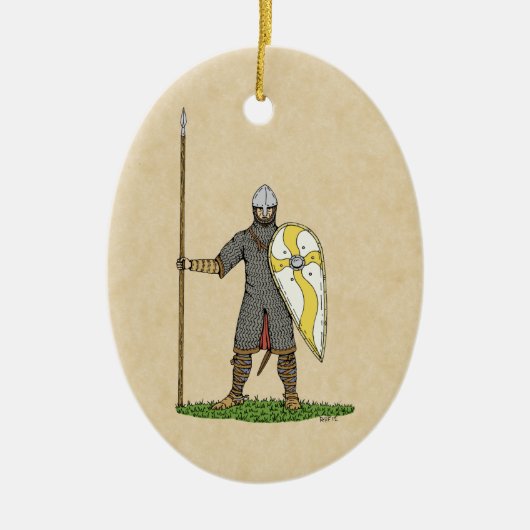 Medieval Norman Knight Circa 1066 Keramisch Ornament (Voorkant)