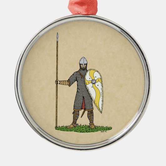 Medieval Norman Knight Circa 1066 Metalen Ornament (Voorkant)