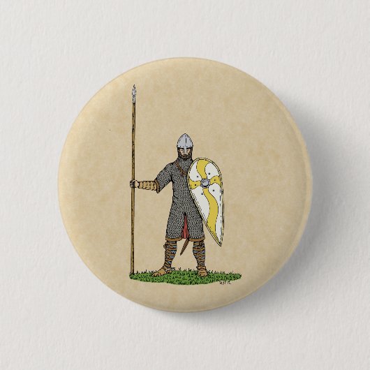 Medieval Norman Knight Circa 1066 Ronde Button 5,7 Cm (Voorkant)