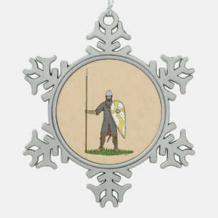 Medieval Norman Knight Circa 1066 Tin Sneeuwvlok Ornament