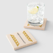 Medieval Norman Sword en Decoratieve Banden Stenen Onderzetter (Zijkant)