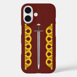 Medieval Norman Sword en Decorative Bands Hoesje-M iPhone 16 Hoesje