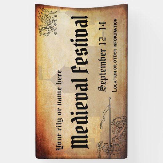 Medieval of Renaissance event Spandoek (Verticaal)