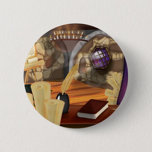 Medieval onderzoek ronde button 5,7 cm (Voorkant)