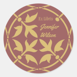 Medieval ornament Bookplate Ex Libris CC0086 Ronde Sticker