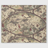 Medieval Oude Kaart Cadeaupapier (Vlak)