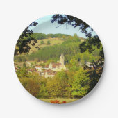 Medieval overlopen van Borden van Plazac Paper Papieren Bordje (Voorkant)