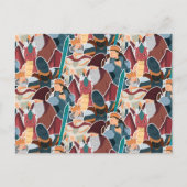 Medieval Pattern Knachten & Dragons Cute Summer Briefkaart (Voorkant)