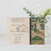 Medieval Pheasant Parchment Wedding Invitation Kaart (Staand voorkant)