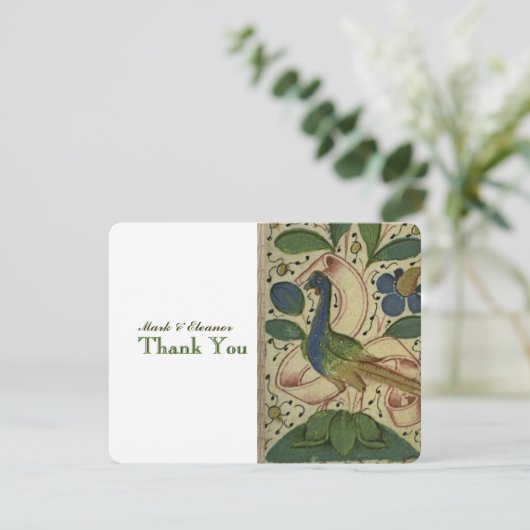 Medieval Pheasant Persoonlijk Dank u Bedankkaart (Staand voorkant)