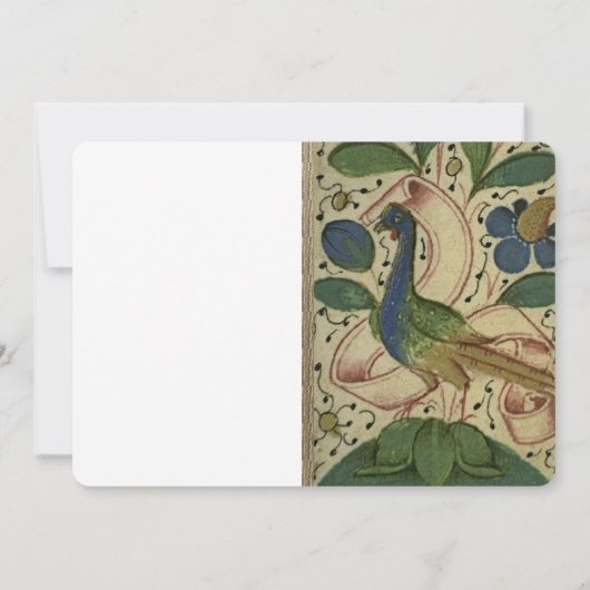Medieval Pheasant Vintage Weddenschap Kaart (Achterkant)