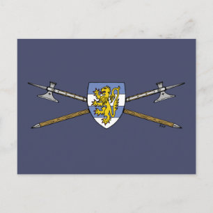 Medieval Poleaxen en Shield Briefkaart