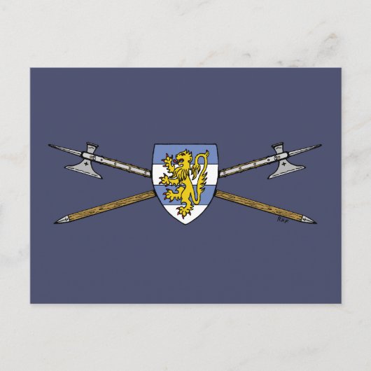 Medieval Poleaxen en Shield Briefkaart (Voorkant)
