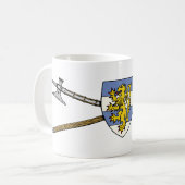 Medieval Poleaxen en Shield Koffiemok (Voorkant links)