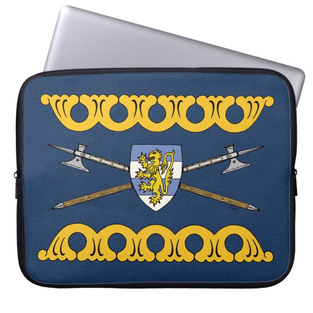 Medieval Poleaxen en Shield Laptop Sleeve (Voorkant)
