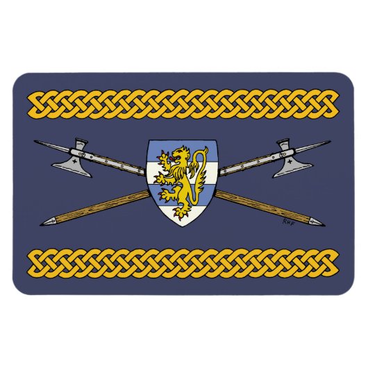 Medieval Poleaxen en Shield Magneet (Horizontaal)