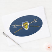 Medieval Poleaxen en Shield Ovale Sticker (Envelop)