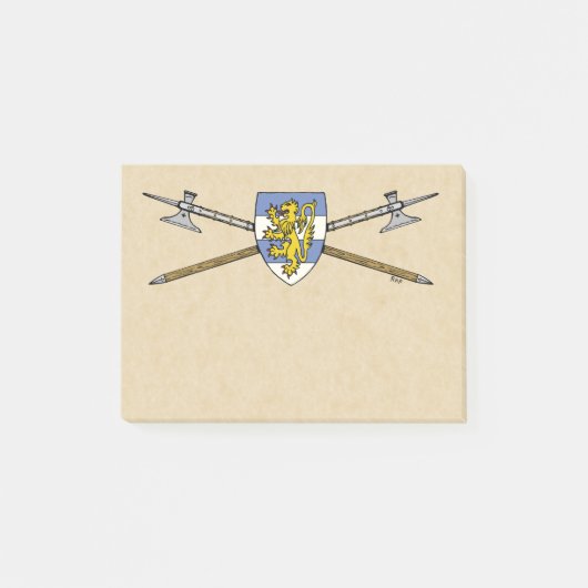 Medieval Poleaxen en Shield Post-it® Notes (Voorkant)