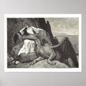 Medieval Queen en Hare Pet Dragon Poster (Voorkant)