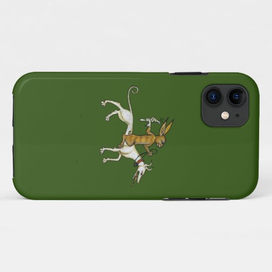 Medieval Rabbit Riding Dog and Holding Snagel Case-Mate iPhone Case (Achterkant (horizontaal))