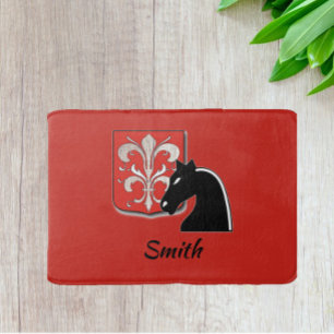Medieval Red en Black Knight and Shield Badmat