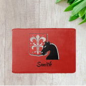 Medieval Red en Black Knight and Shield Badmat