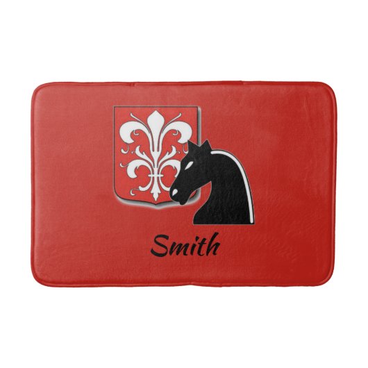 Medieval Red en Black Knight and Shield Badmat (Voorkant)