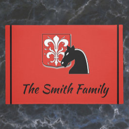 Medieval Red en Black Knight and Shield Deurmat