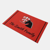 Medieval Red en Black Knight and Shield Deurmat (Schuin)