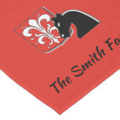 Medieval Red en Black Knight and Shield Korte Tafelloper (Hoek)