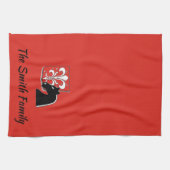 Medieval Red en Black Knight and Shield Theedoek (Horizontaal)