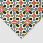 Medieval Red Green Black Saltire Cross Patroon Tissuepapier (Detail)